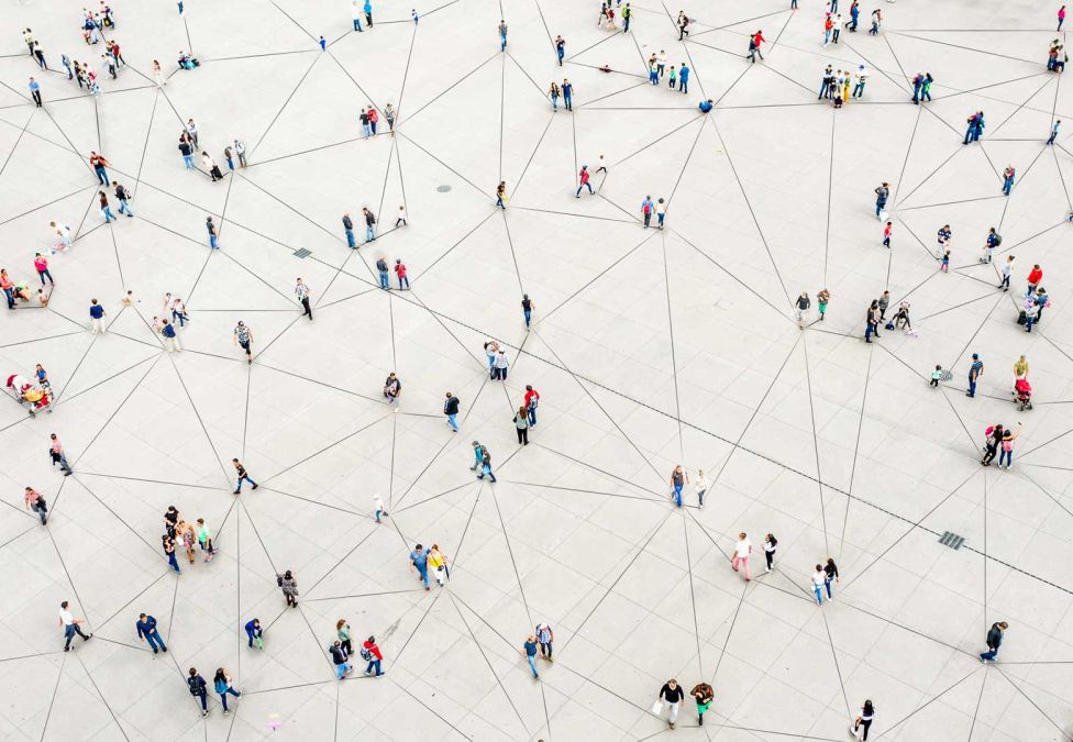 People in a square