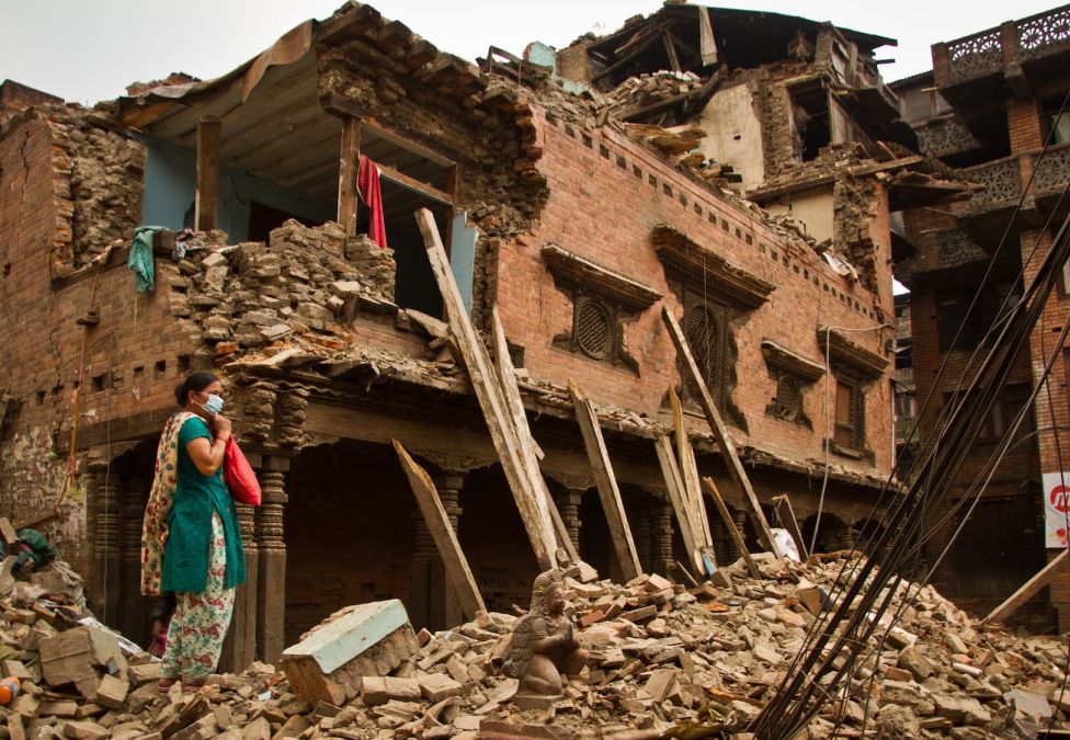 A building in ruins
