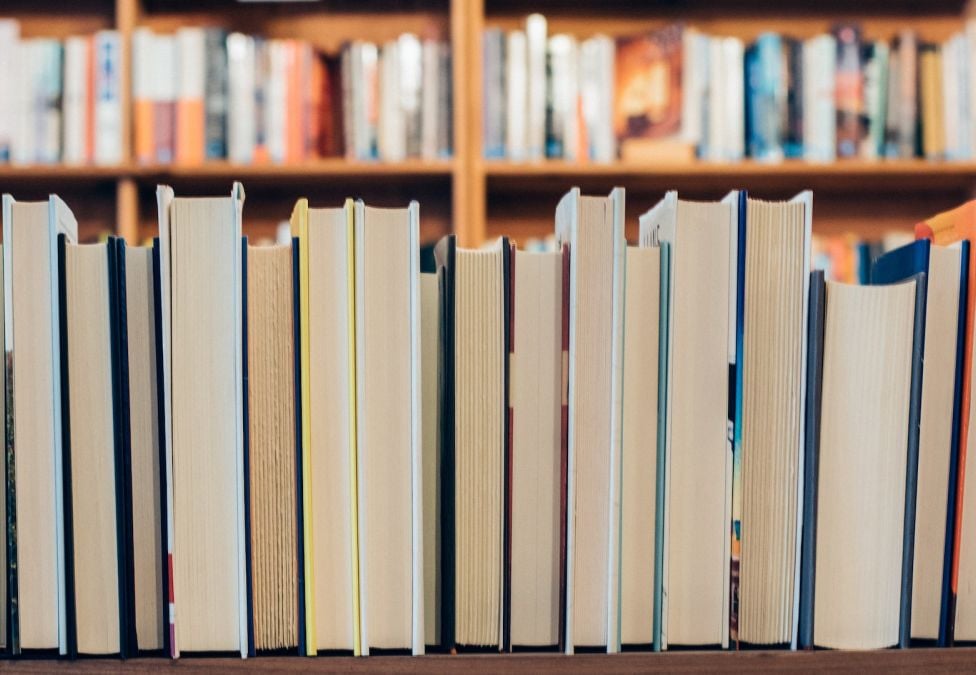 A row of books