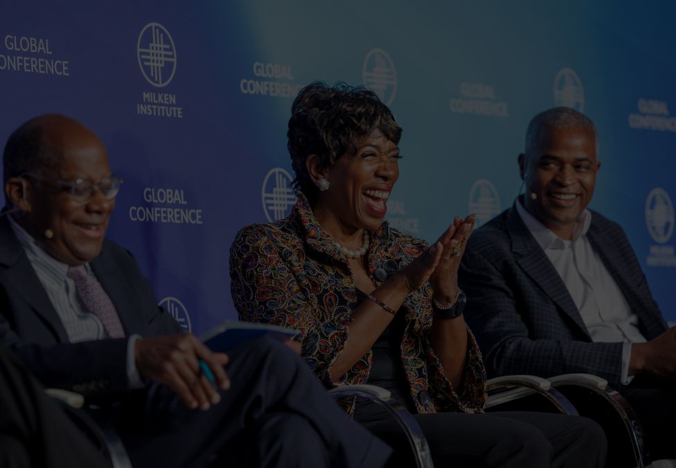 Inclusive Capitalism: Unleashing Growth in the Global Economy panelists Roger Ferguson, immediate past president and CEO, TIAA, Carla Harris, senior client advisor, Morgan Stanley, Martin Nesbitt, senior partner, co-chairman, and co-CEO, The Vistria Group