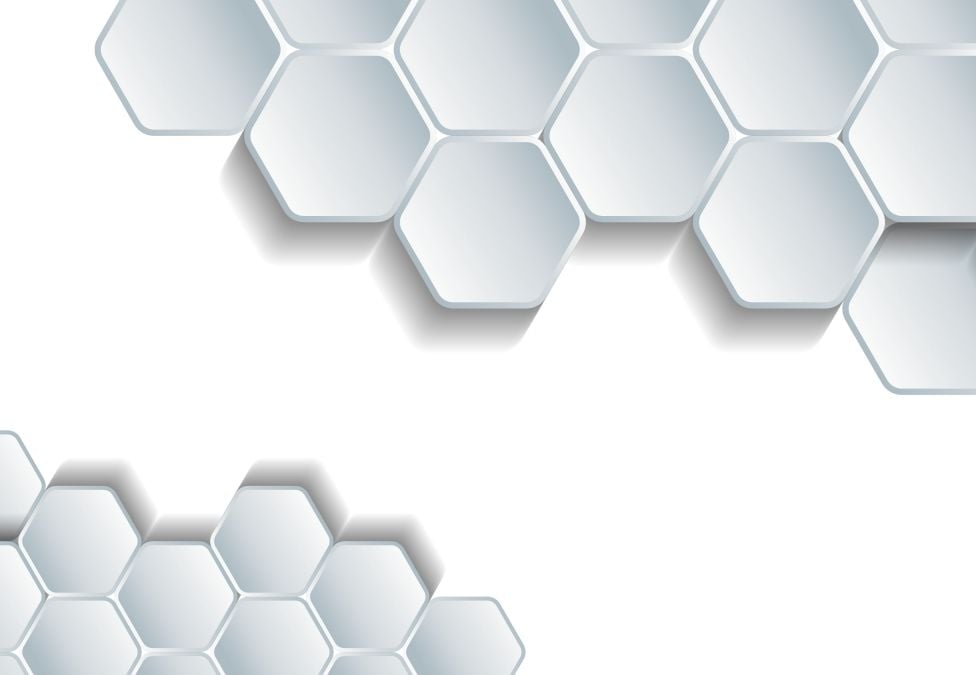 abstract hero image of white honeycomb shapes