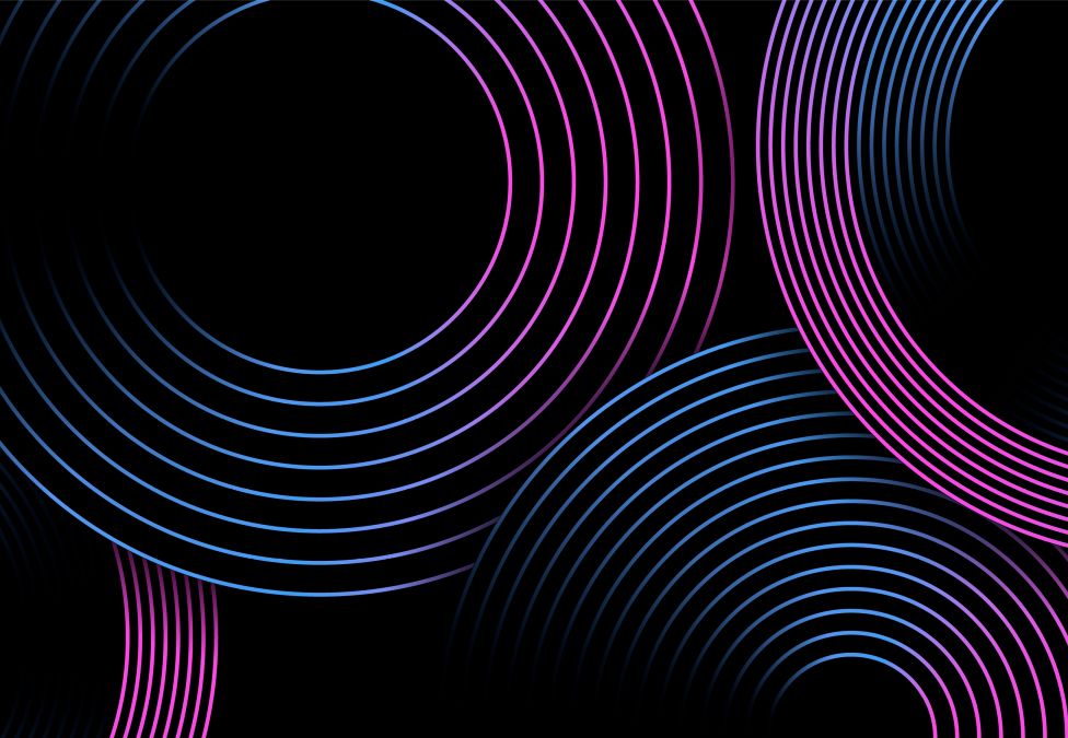 An image of a black background with overlapping pink, blue, and purple ombre circles with various lines, leading to a Milken Institute Article about enhancing retirement and Lifetime income.