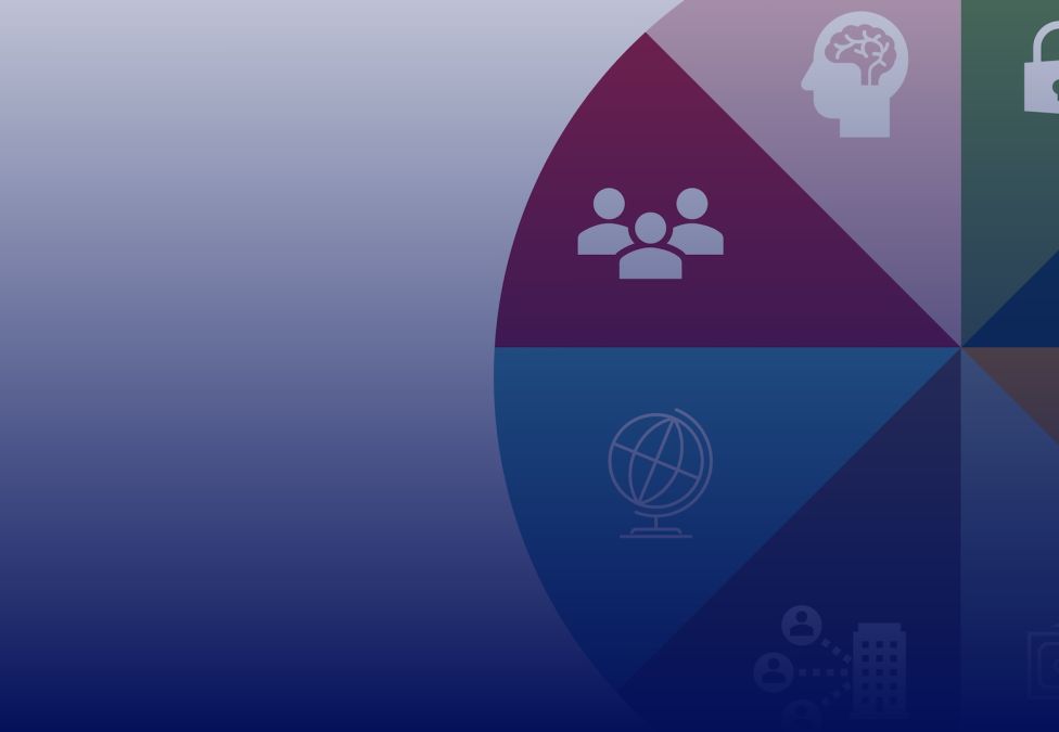 colorful pie chart with helpful icons related to report