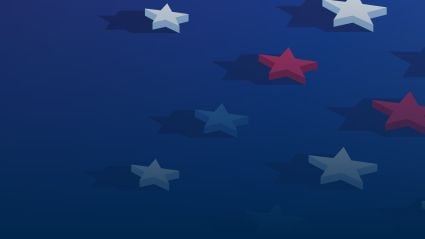 Red, white, and blue stars symbolizing employer investment in veterans.
